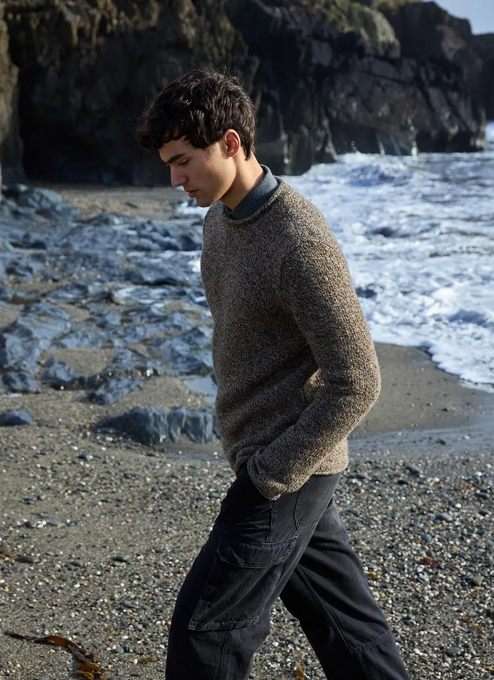 Fisherman Alpaca Roll Neck Sweater